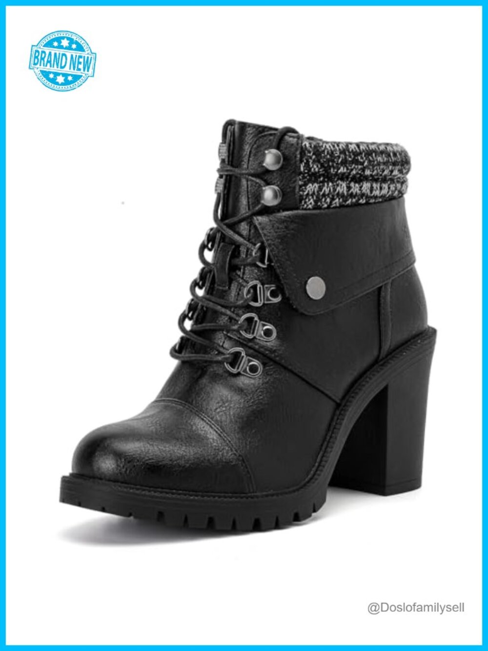 Wide Width Ankle Boots Faux Leather Block Heel Side Zip Booties